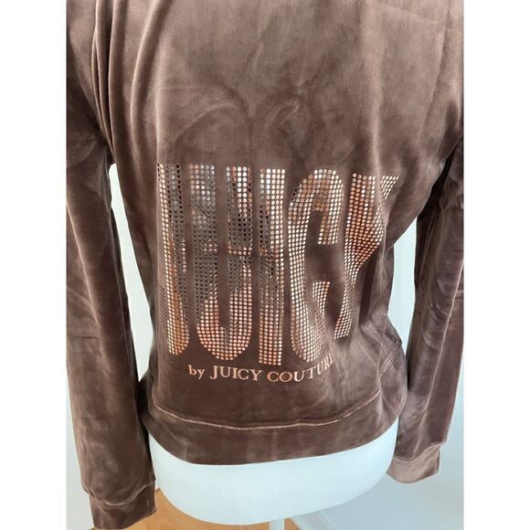 NWT Juicy Couture Velour Graphic Jacket Brunette Women Size S(MSRP$65) - Picture 6 of 12